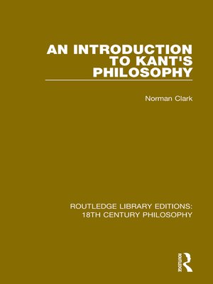 cover image of An Introduction to Kant's Philosophy